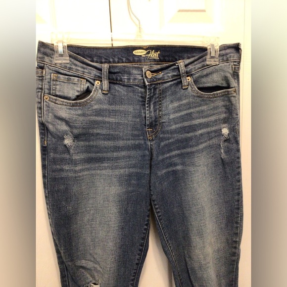 Old Navy Womens Medium Wash Distressed Mid Rise Flirt Skinny Jeans Size 10 - Picture 3 of 7